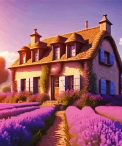 French Lavender House Diamond Painting