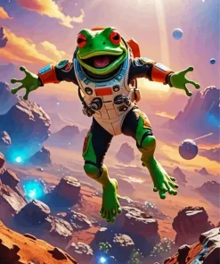 Frog In Space Diamond Painting