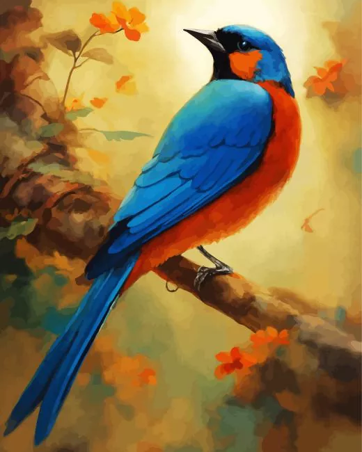 fujian niltava bird Diamond By Numbers Fujian Niltava Bird Diamond Painting