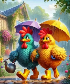Funny Chicken Birds Diamond Painting