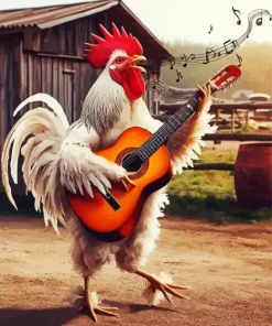 Funny Chicken Singer Diamond Painting