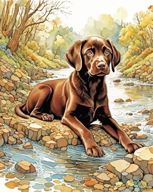 funny chocolate lab art Diamond Paintings Funny Chocolate Lab Art Diamond Painting