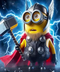 Funny Minion Thor Diamond Painting