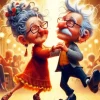 Funny Old Couple Dancing Diamond Painting
