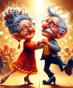 Funny Old Couple Dancing Diamond Painting