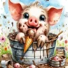 Funny Pig Eating Ice Cream Art Diamond Painting