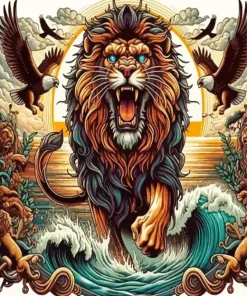 Furious Lion Art Diamond Painting