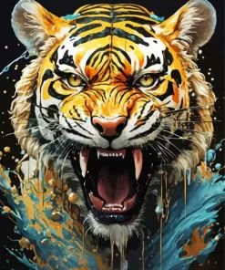 Furious Tiger Art Diamond Painting