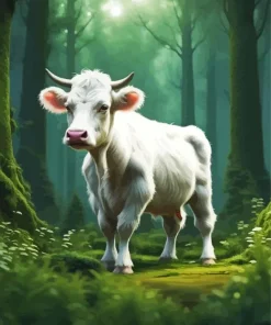 Furry Baby Cow Diamond Painting