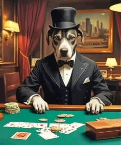 Gambler Dog Diamond Painting