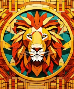 Geometric Lion Diamond Painting