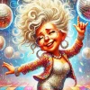 Happy Funny Old Lady Dancing Diamond Painting