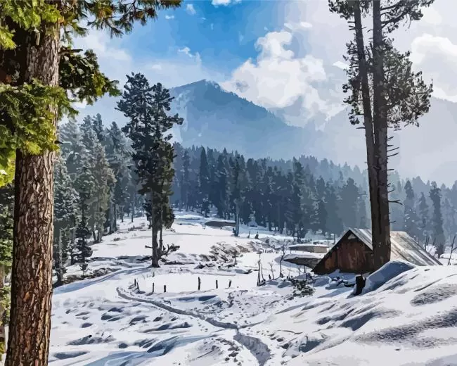 india kashmir landscape Diamond Paintings India Kashmir Landscape Diamond Painting