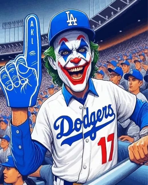 joker watching baseball Diamond By Numbers Joker Watching Baseball Diamond Painting