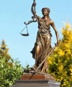 Lady Justice With Sword Statue Diamond Painting