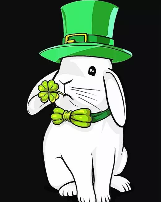 leprechaun rabbit Diamond By Numbers Leprechaun Rabbit Diamond Painting