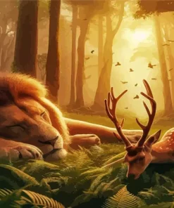 Lion And Deer Diamond Painting
