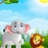 Lion And Elephant Diamond Painting