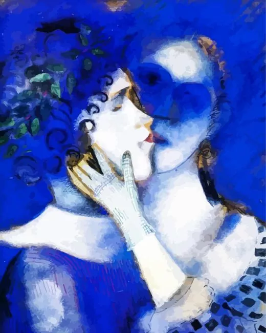 lovers in blue chagall Diamond Paints Lovers In Blue Chagall Diamond Painting