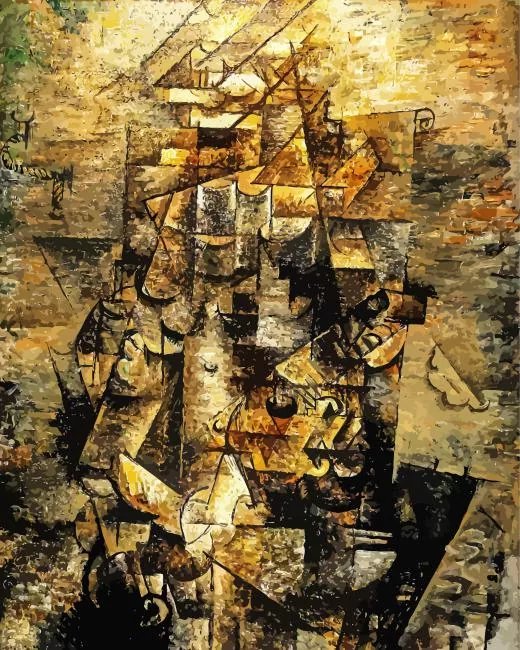 man with a guitar by georges braque Diamond By Numbers Man With A Guitar By Georges Braque Diamond Painting