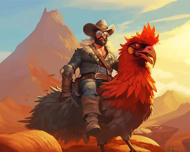 man with a rooster Diamond Paintings Man With A Rooster Diamond Painting