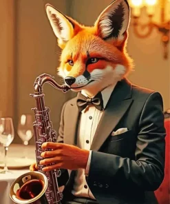 Musician Fox Gentleman Diamond Painting