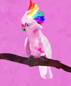 Pink Cockatoo Bird Diamond Painting