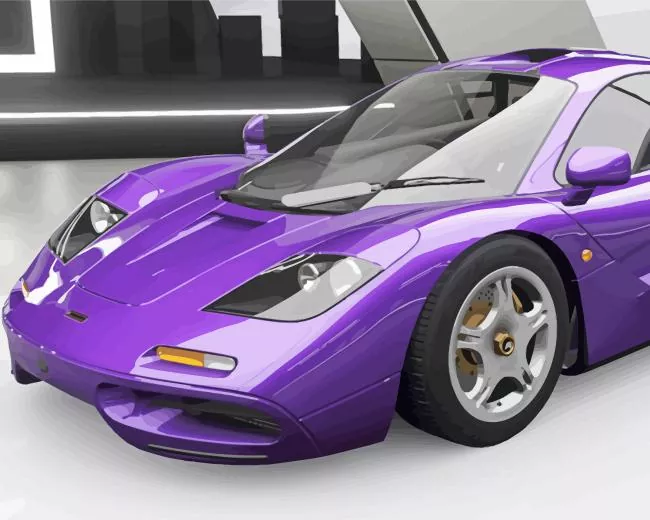 purple mclaren car Diamond By Numbers Purple Mclaren Car Diamond Painting