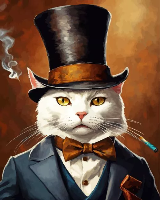 white gentleman art Diamond By Numbers White Gentleman Art Diamond Painting