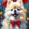 White Pomeranian Art Diamond Painting