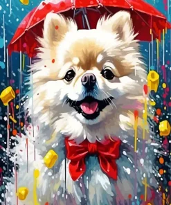 White Pomeranian Art Diamond Painting